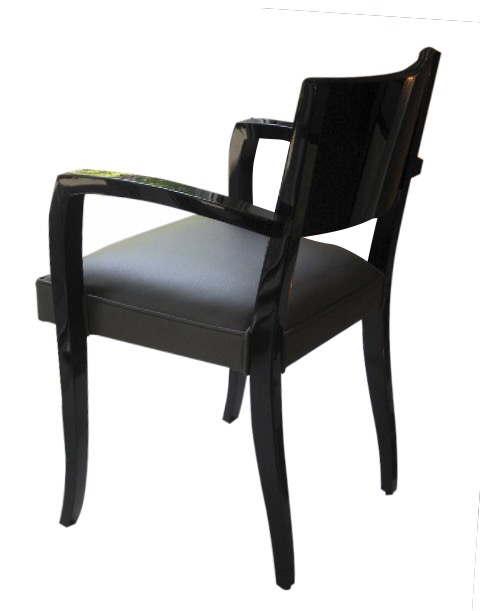 Schwarze Art Déco Stühle