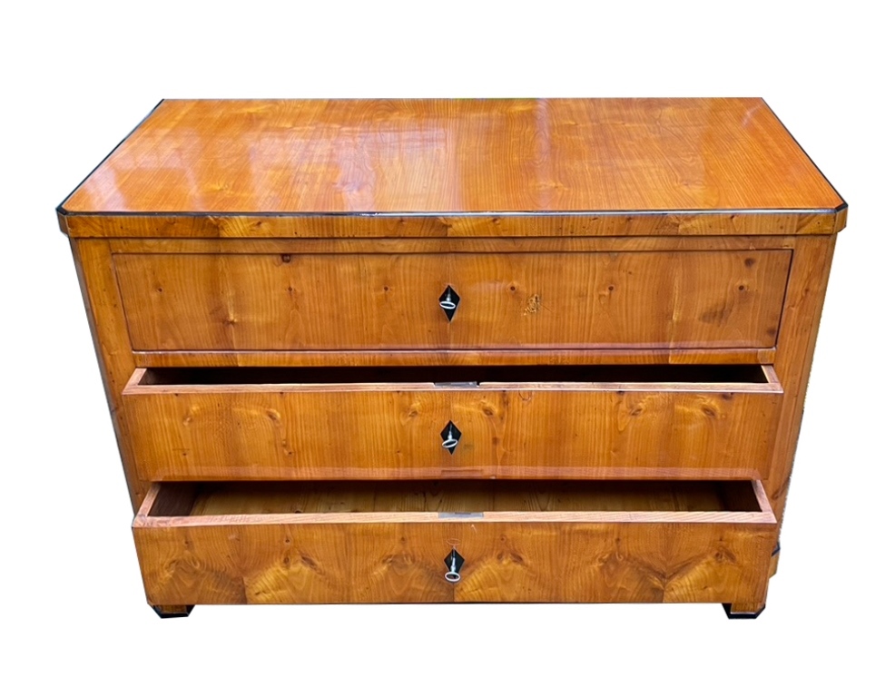 Large cherrywood chest open