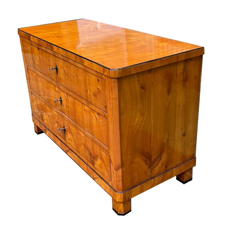 Large cherrywood chest sidewise