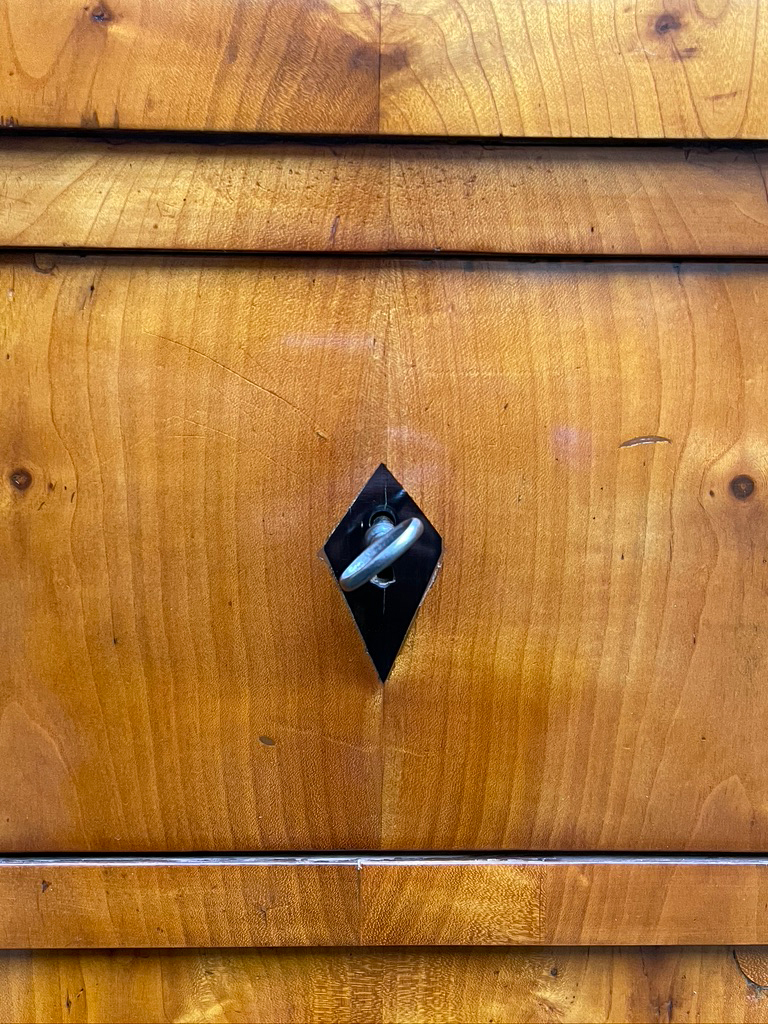 Large cherrywood chest detail
