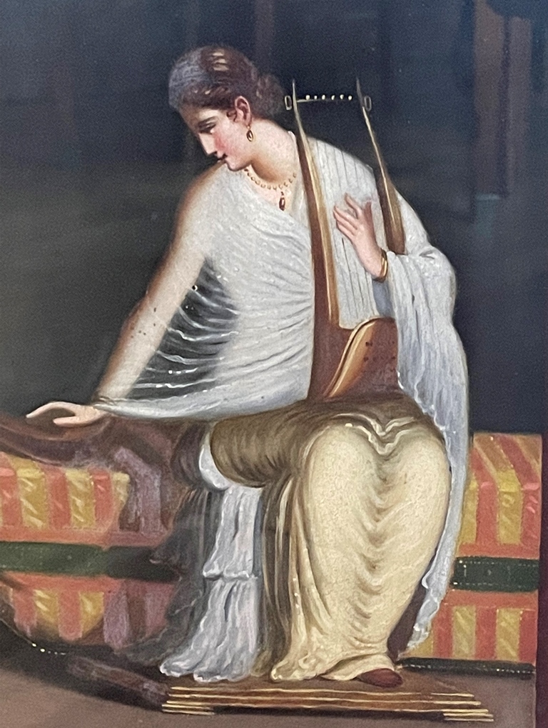 Gouache Empire Frau Kithara
