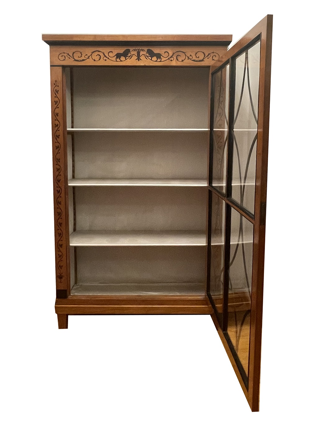 Biedermeier Kirschbaum Vitrine offen