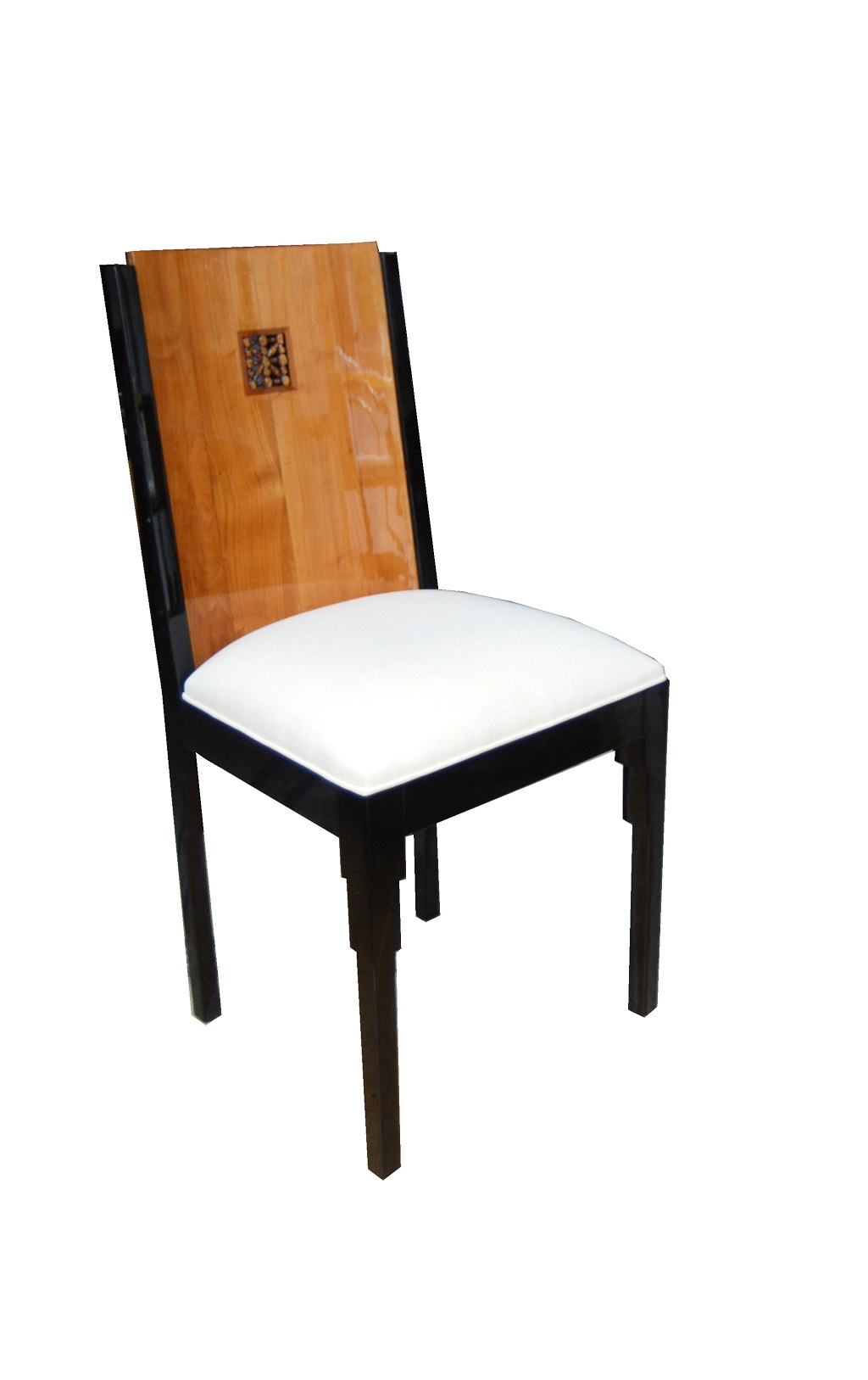 Art Déco Sitzgruppe Kirschbaum mit Schwarzlack