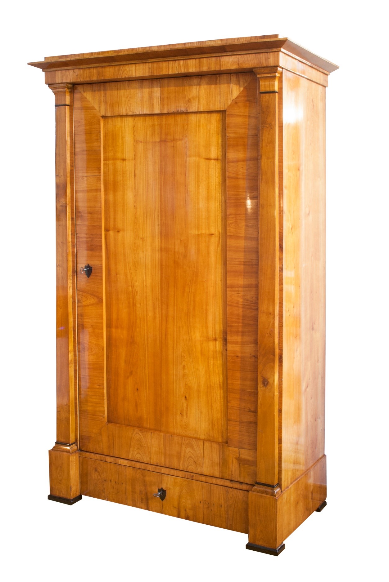 Eintüriger<br>Biedermeierschrank seitlich
