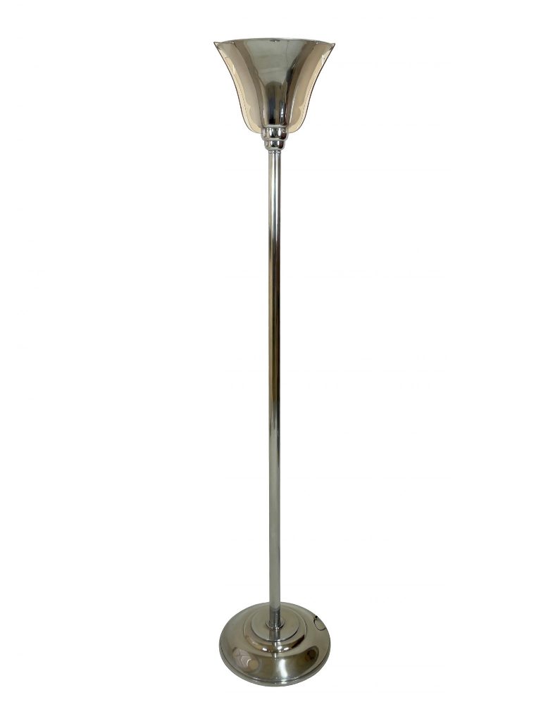 Originale Art Déco Stehlampe mit Rosalinglas