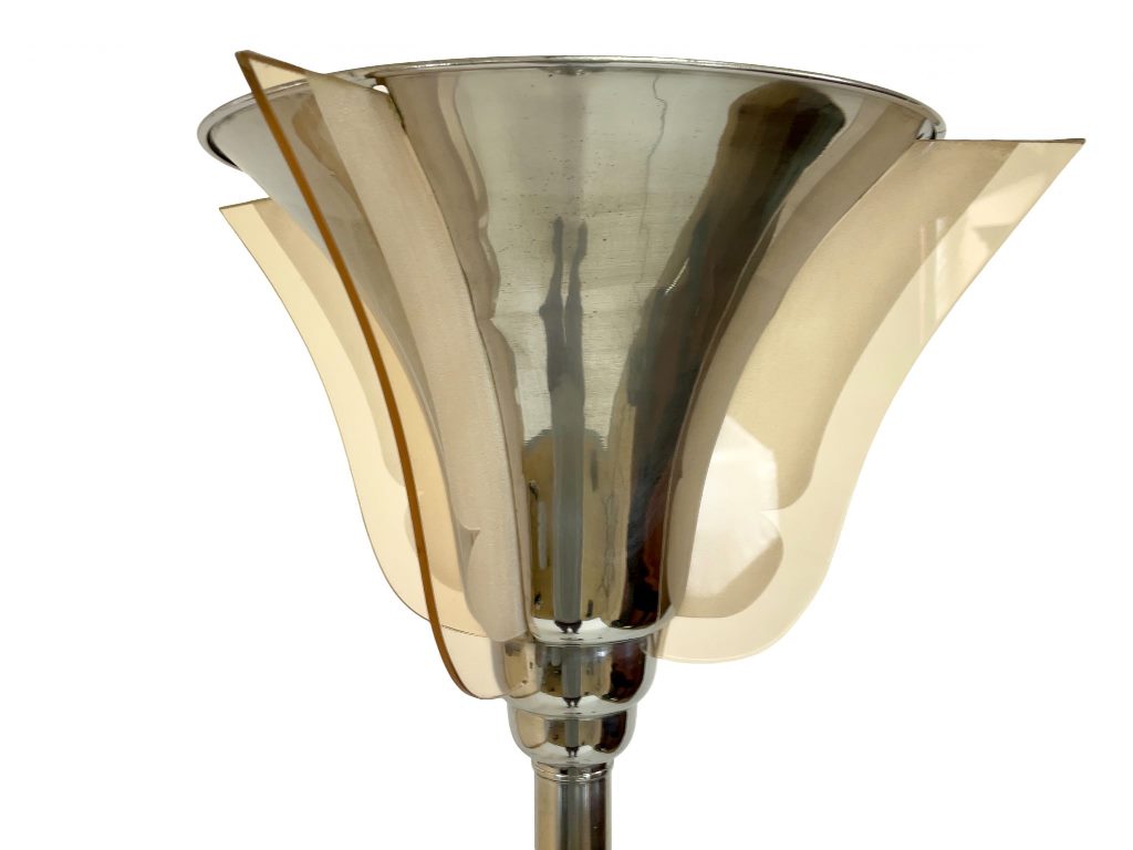 Originale Art Déco Stehlampe mit Rosalinglas