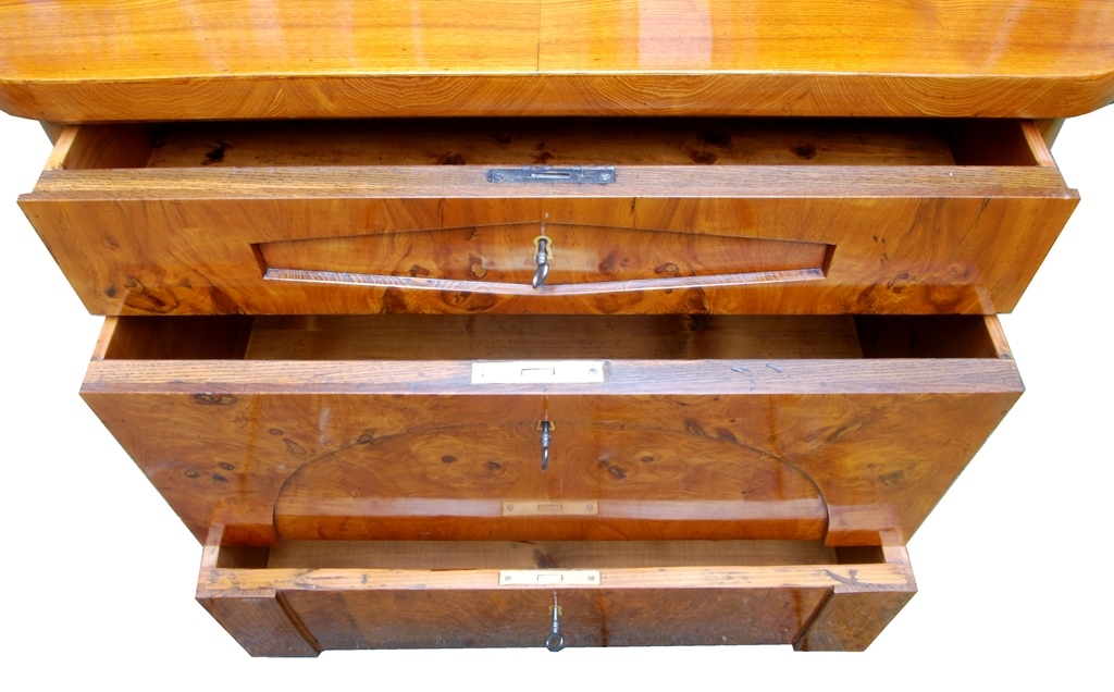 Biedermeier chest of drawers open
