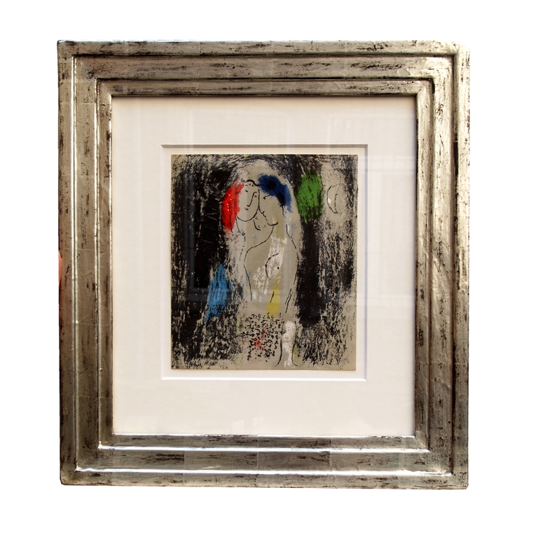 Marc Chagall Litographie "Die Verliebten in Grau"
