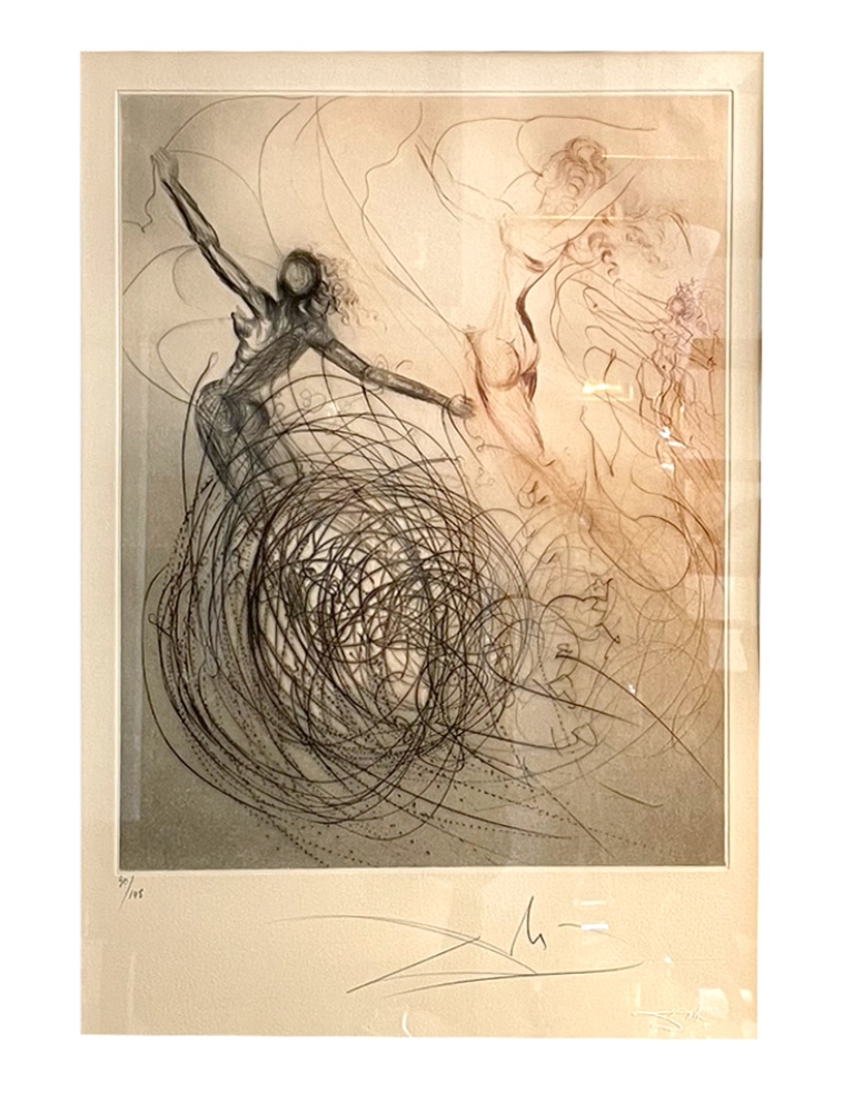 Salvador Dali signed etching Detail