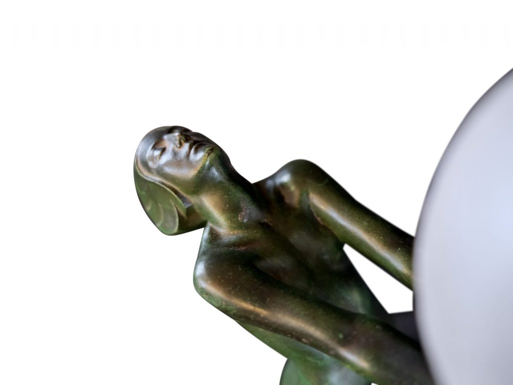 Bronze table lamp girl