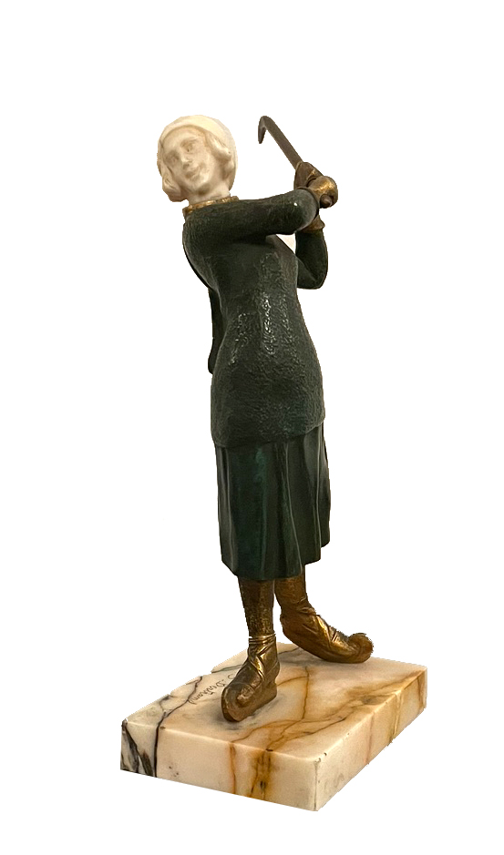 Chryselephantine Bronze Elfenbein Figur 