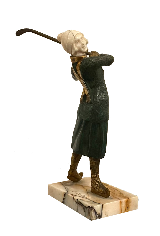 Chryselephantine Bronze Elfenbein Figur