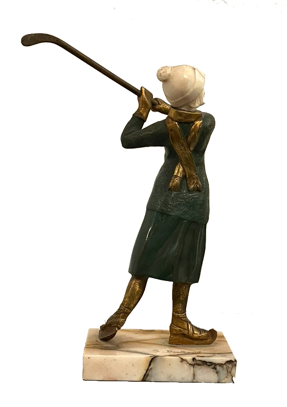 Chryselephantine Bronze Elfenbein Figur